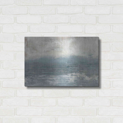 Luxe Metal Art 'Pale Blue I' by Lila Bramma, Metal Wall Art,24x16