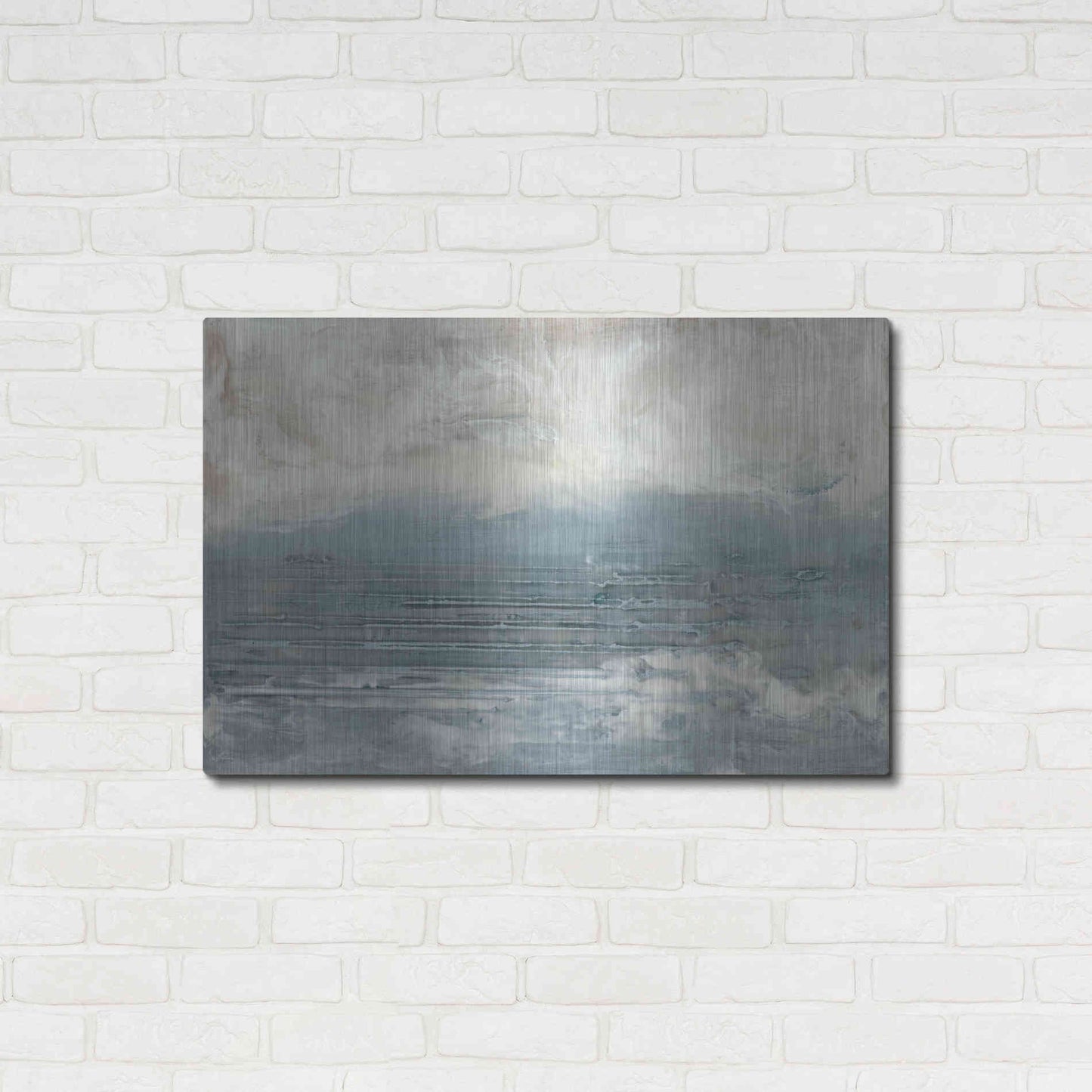 Luxe Metal Art 'Pale Blue I' by Lila Bramma, Metal Wall Art,36x24