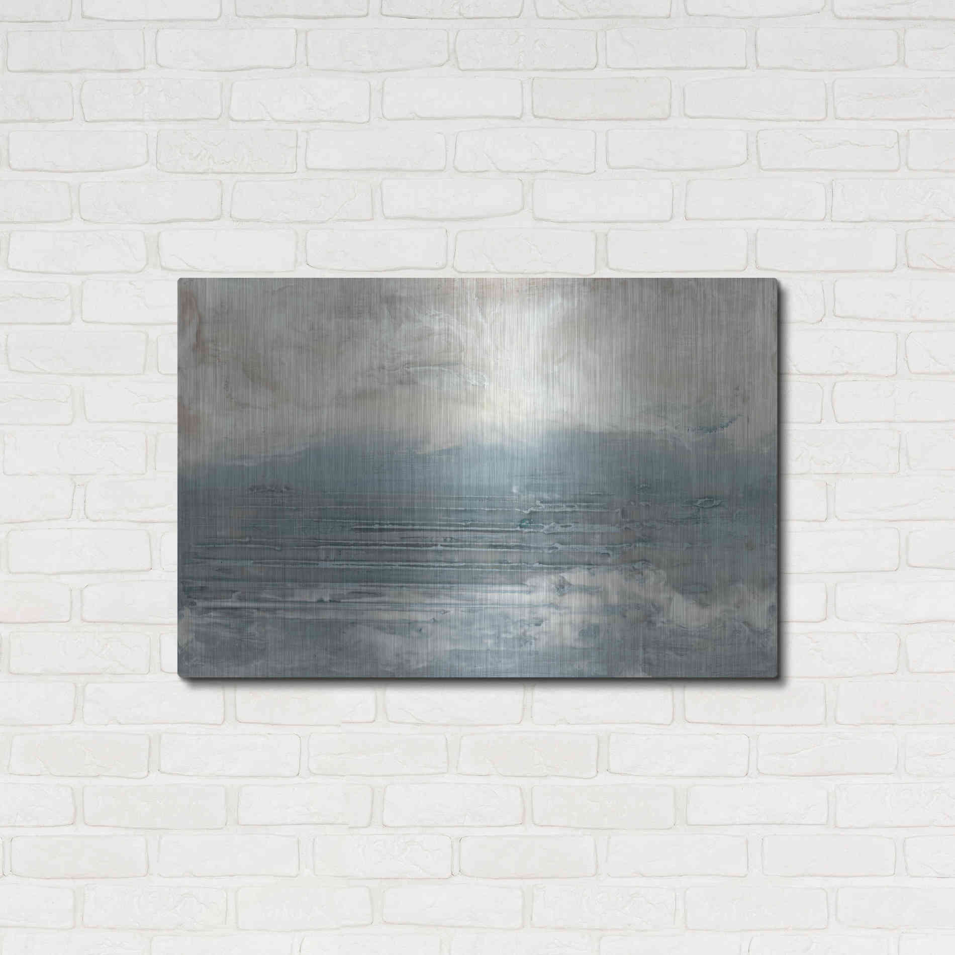 Luxe Metal Art 'Pale Blue I' by Lila Bramma, Metal Wall Art,36x24