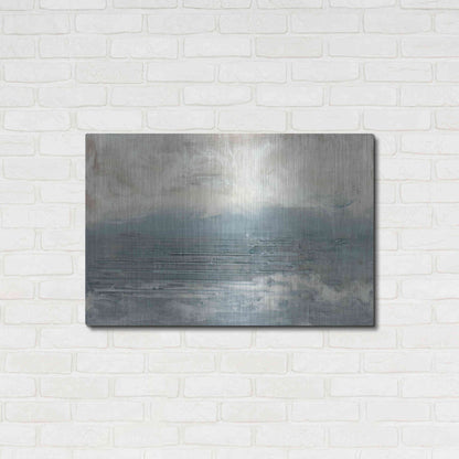 Luxe Metal Art 'Pale Blue I' by Lila Bramma, Metal Wall Art,36x24