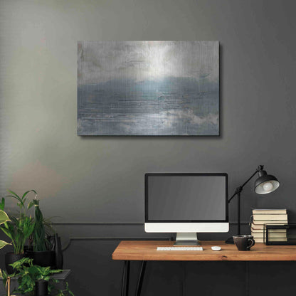 Luxe Metal Art 'Pale Blue I' by Lila Bramma, Metal Wall Art,36x24