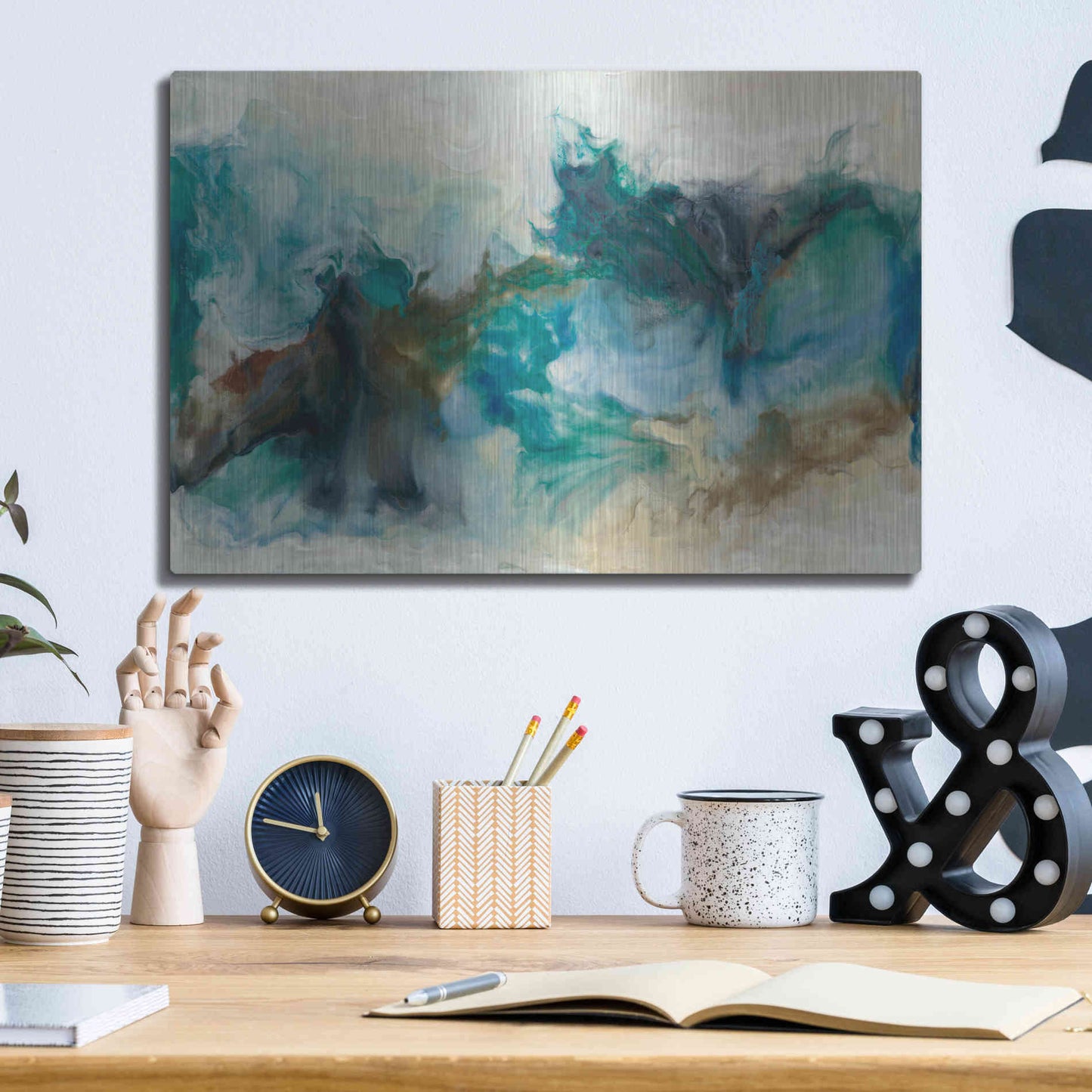 Luxe Metal Art 'Rejoice I' by Lila Bramma, Metal Wall Art,16x12