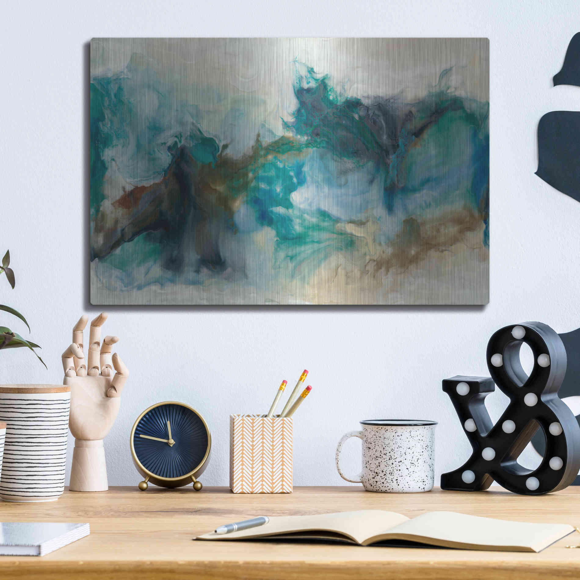 Luxe Metal Art 'Rejoice I' by Lila Bramma, Metal Wall Art,16x12