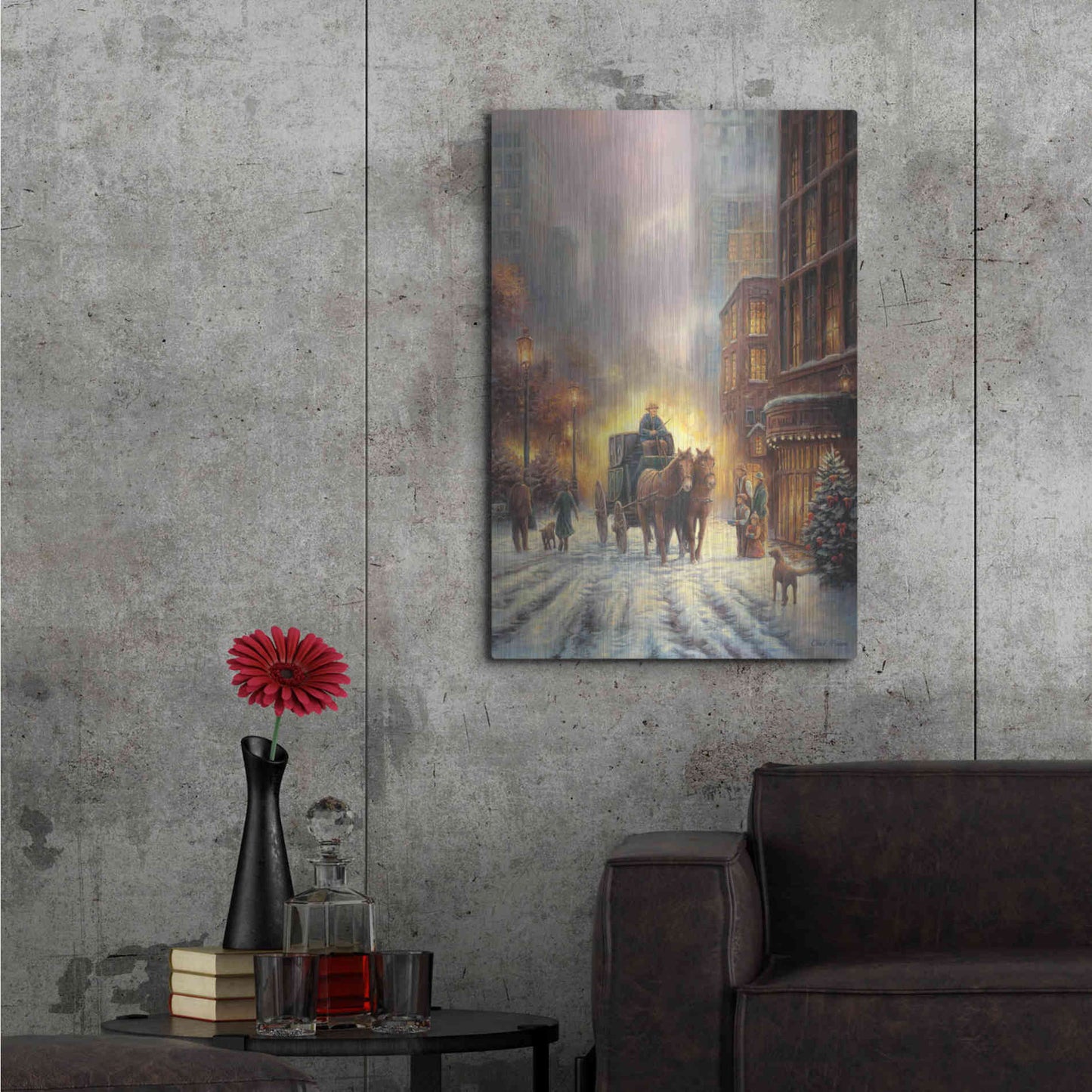 Luxe Metal Art 'Carriage Ride' by Chuck Pinson, Metal Wall Art,24x36