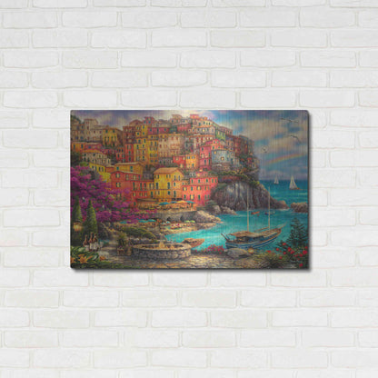 Luxe Metal Art 'A Beautiful Day at Cinque Terre' by Chuck Pinson, Metal Wall Art,36x24