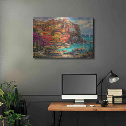Luxe Metal Art 'A Beautiful Day at Cinque Terre' by Chuck Pinson, Metal Wall Art,36x24