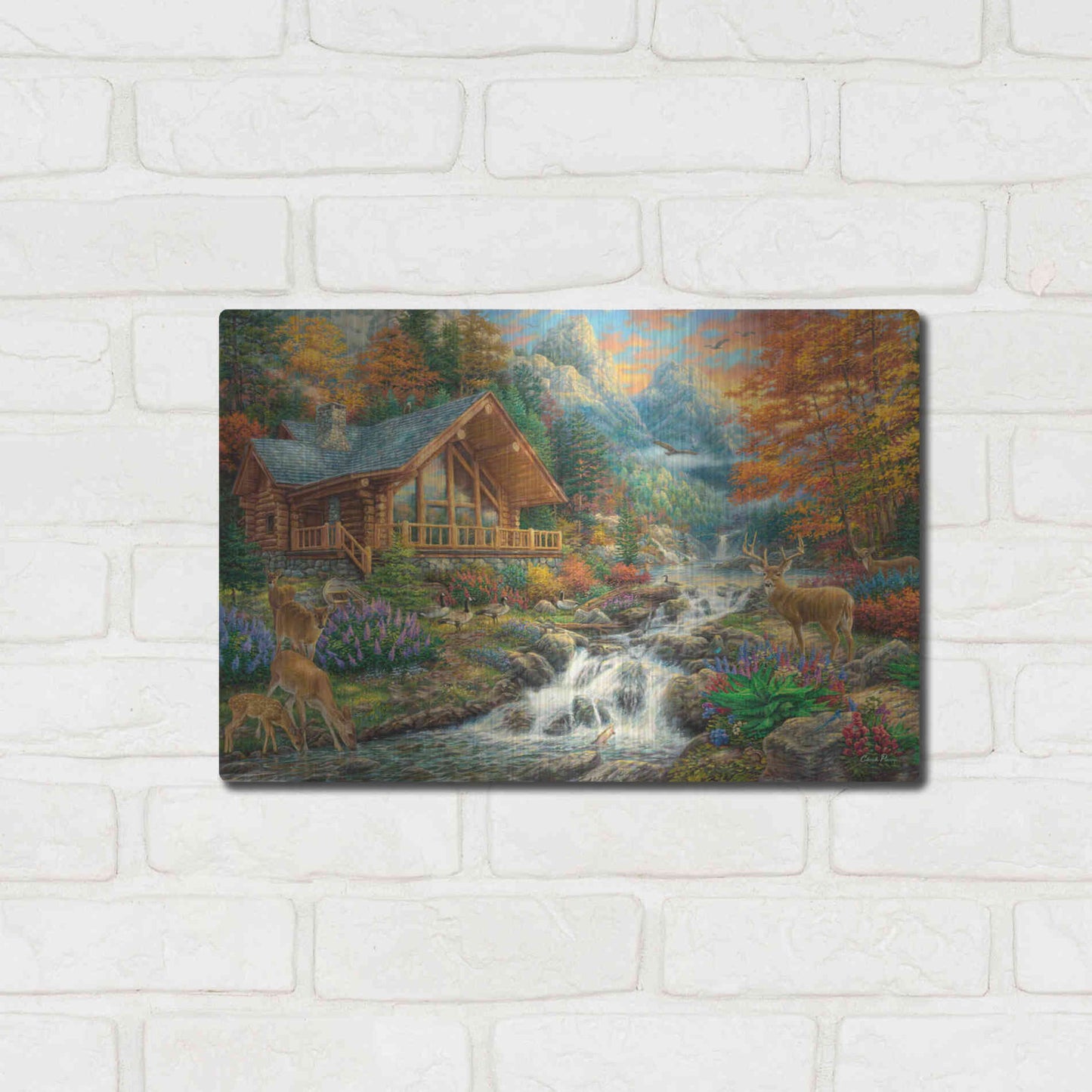 Luxe Metal Art 'Alpine Serenity' by Chuck Pinson, Metal Wall Art,16x12