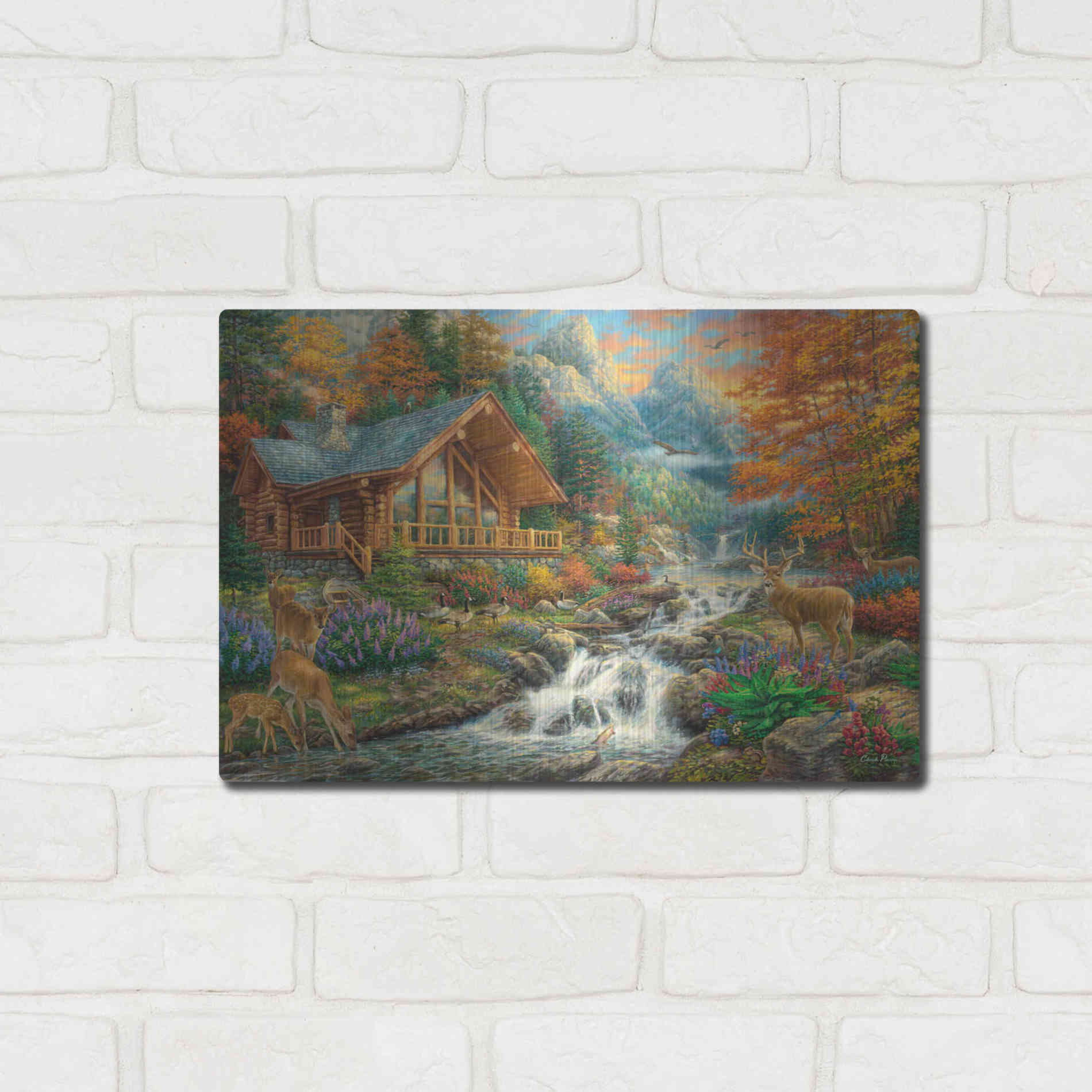 Luxe Metal Art 'Alpine Serenity' by Chuck Pinson, Metal Wall Art,16x12