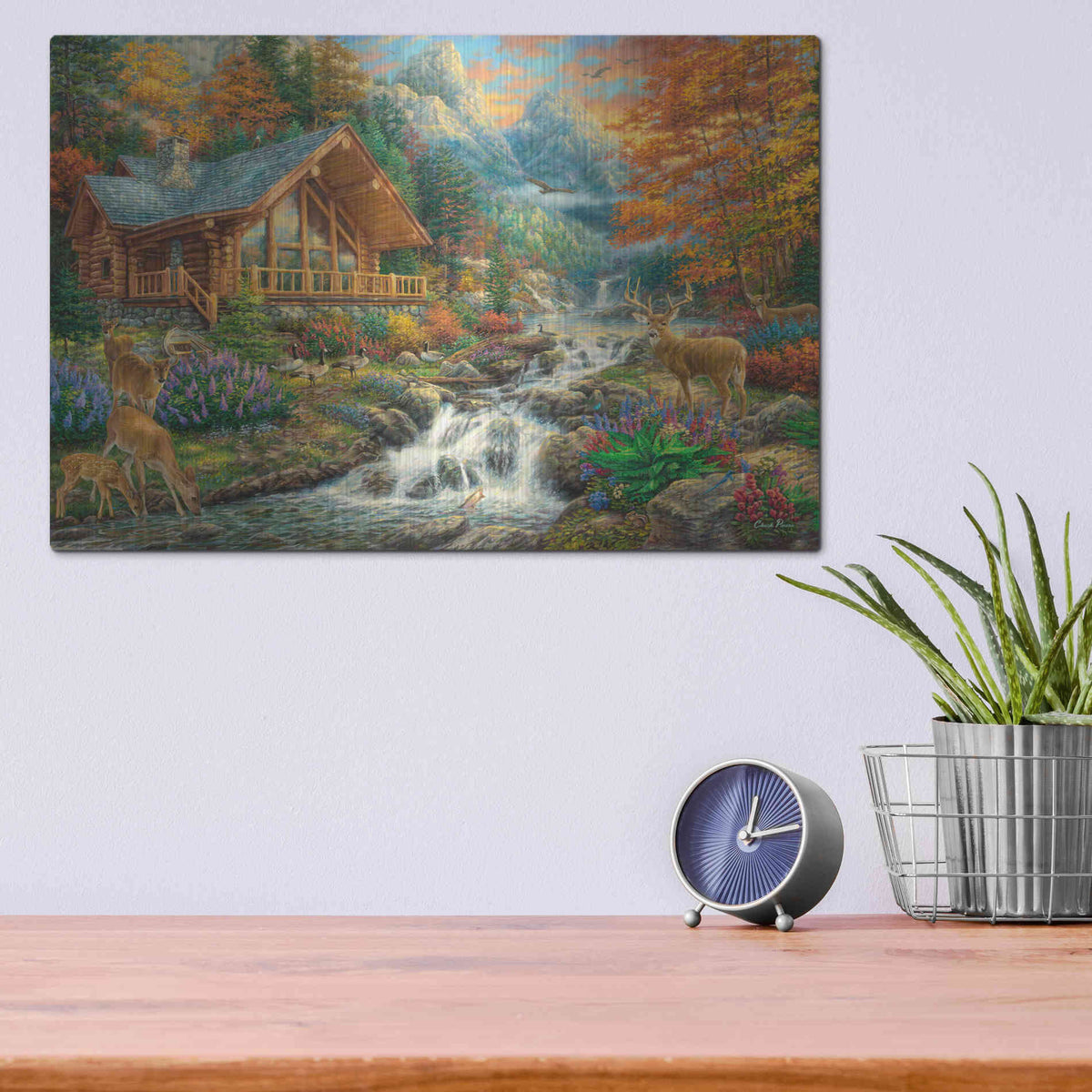 Luxe Metal Art 'Alpine Serenity' by Chuck Pinson, Metal Wall Art,16x12