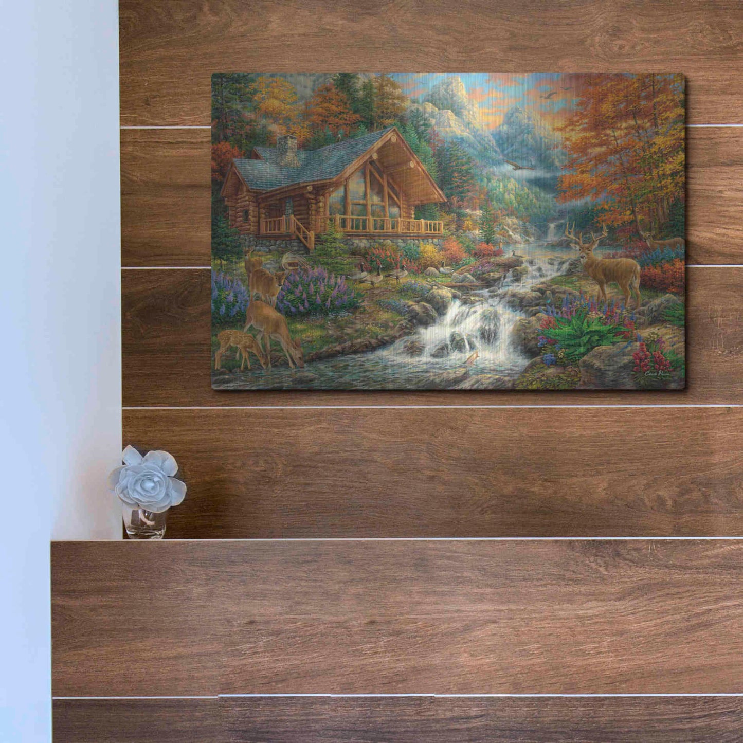 Luxe Metal Art 'Alpine Serenity' by Chuck Pinson, Metal Wall Art,16x12