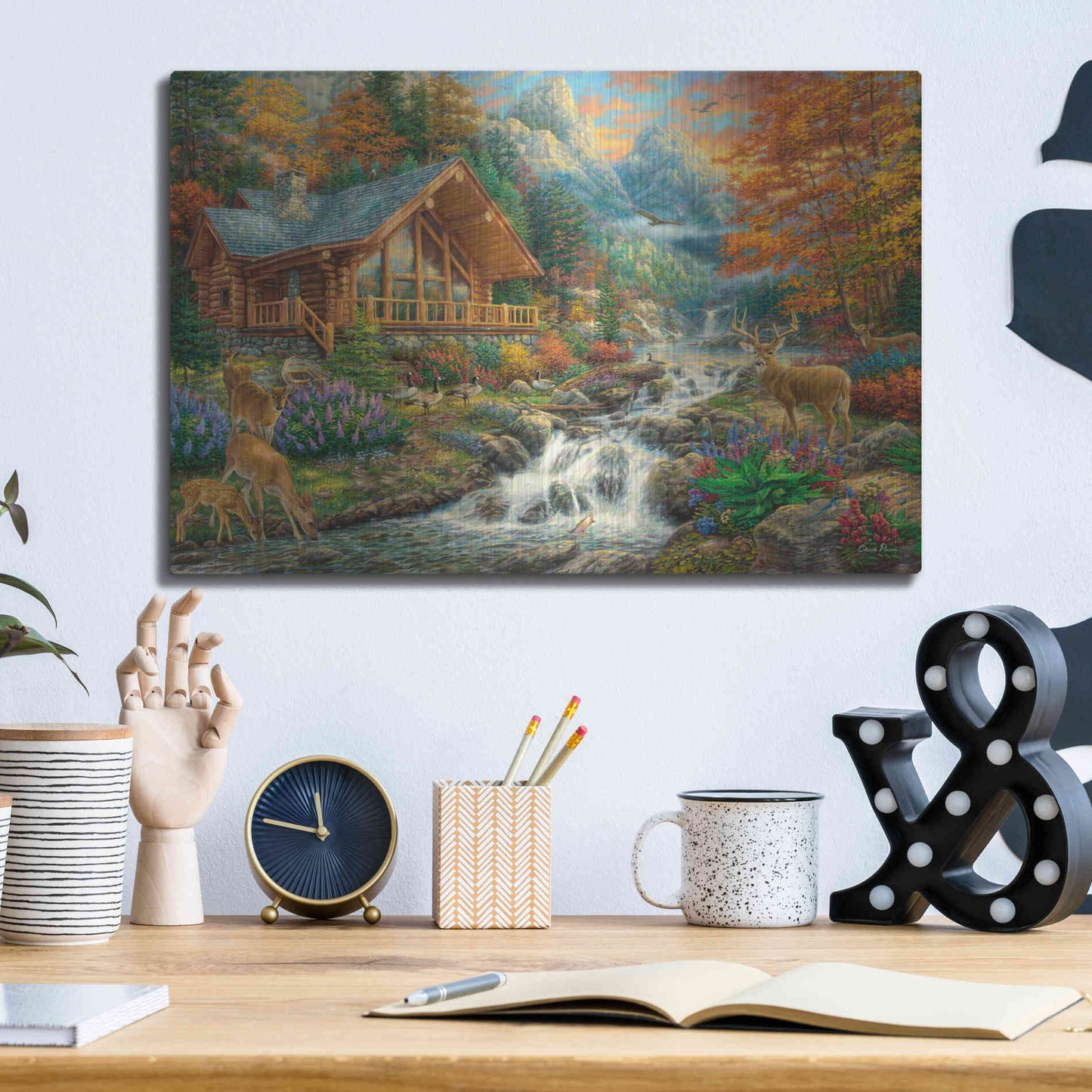 Luxe Metal Art 'Alpine Serenity' by Chuck Pinson, Metal Wall Art,16x12