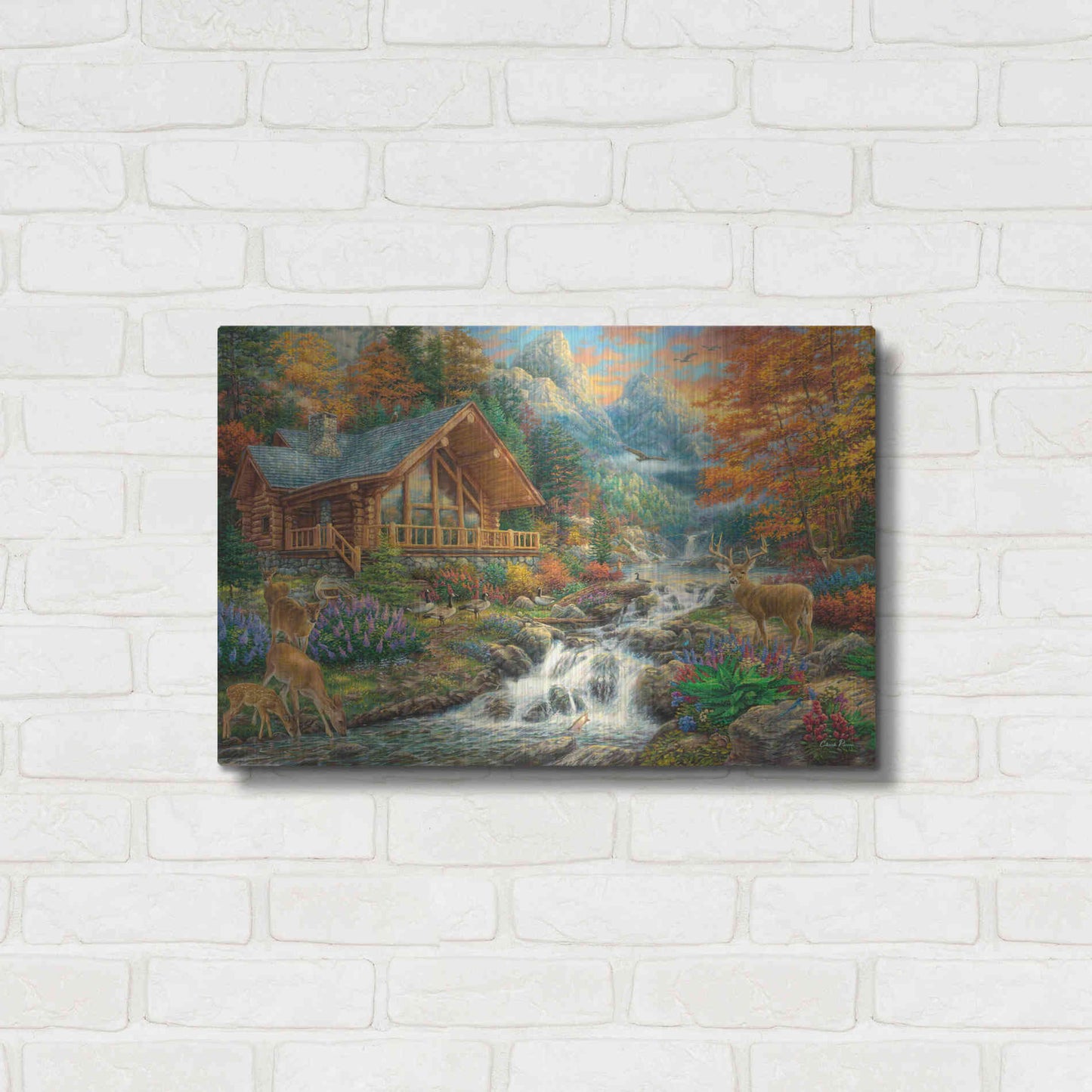 Luxe Metal Art 'Alpine Serenity' by Chuck Pinson, Metal Wall Art,24x16