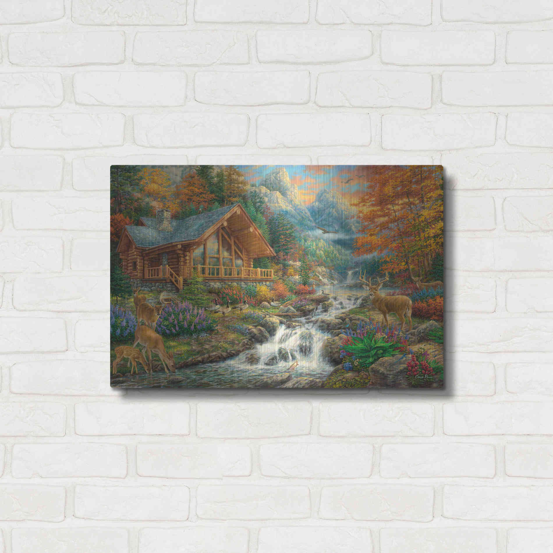 Luxe Metal Art 'Alpine Serenity' by Chuck Pinson, Metal Wall Art,24x16