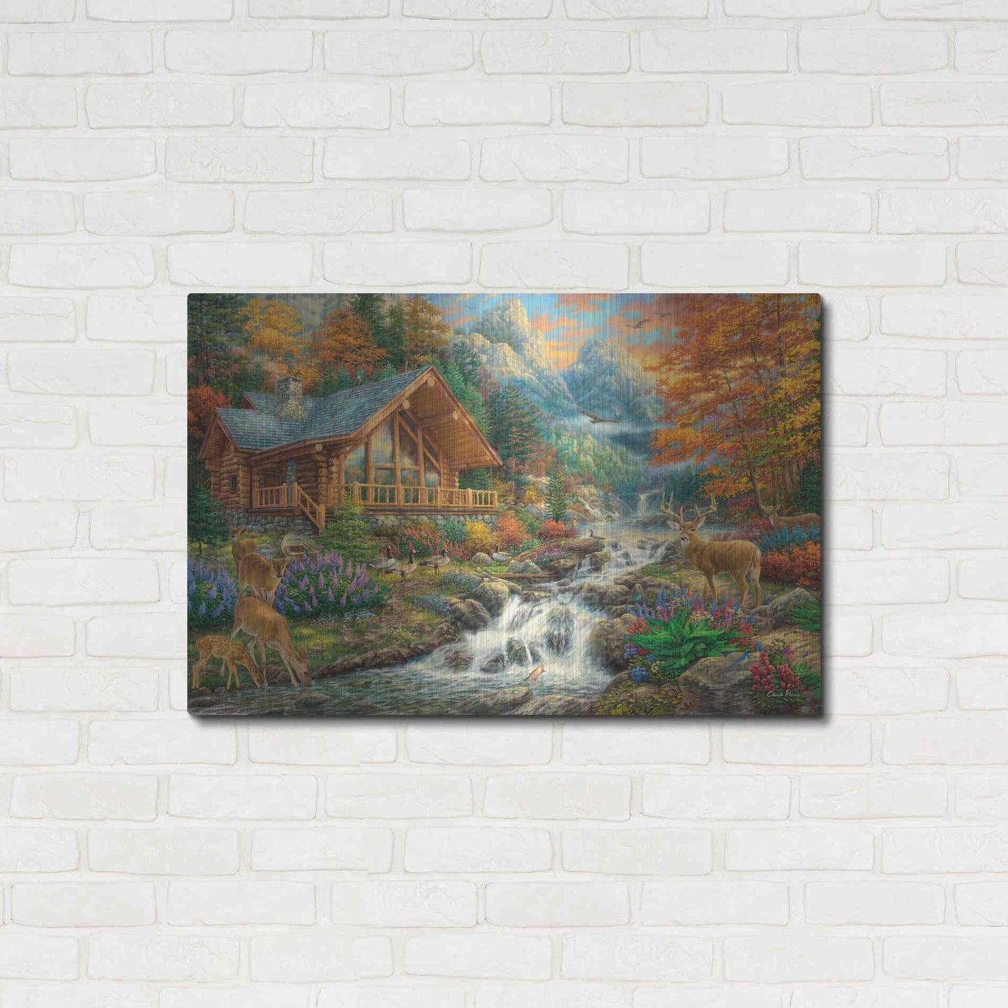 Luxe Metal Art 'Alpine Serenity' by Chuck Pinson, Metal Wall Art,36x24