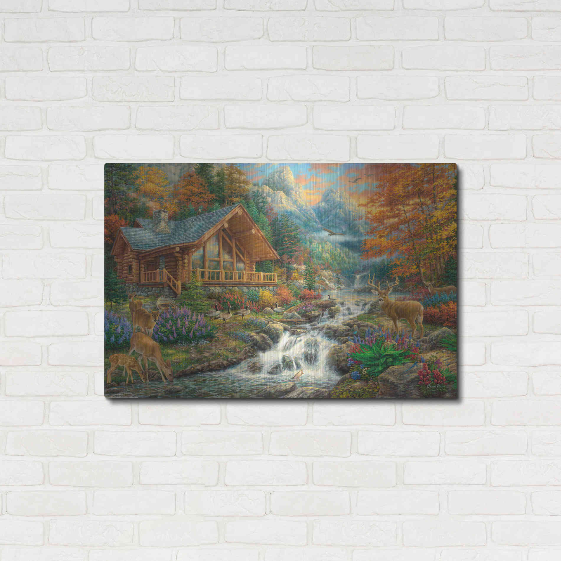 Luxe Metal Art 'Alpine Serenity' by Chuck Pinson, Metal Wall Art,36x24