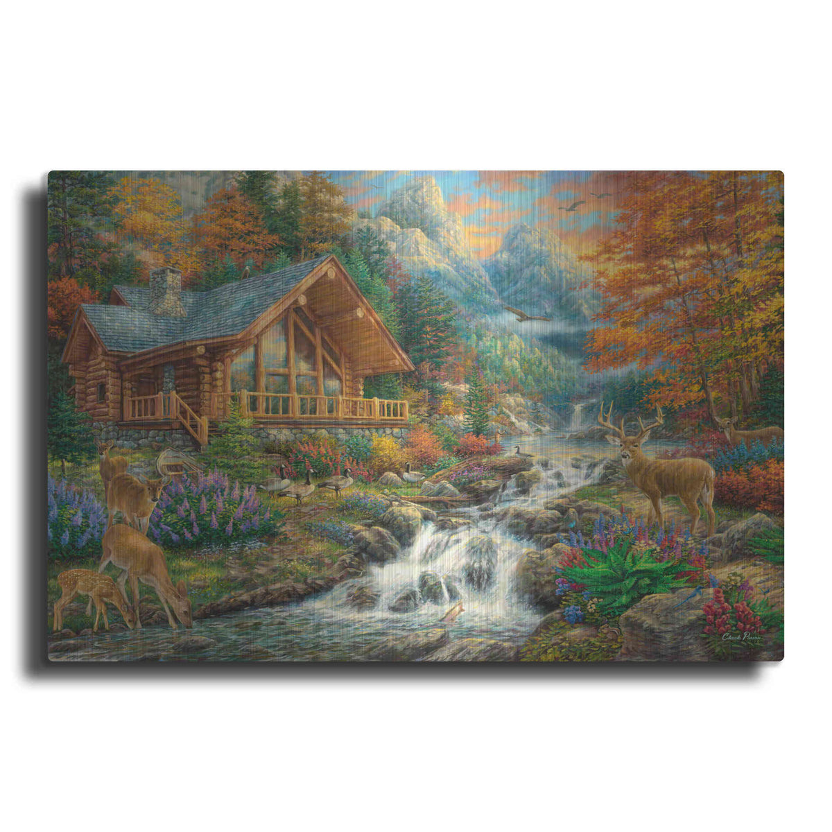 Luxe Metal Art 'Alpine Serenity' by Chuck Pinson, Metal Wall Art
