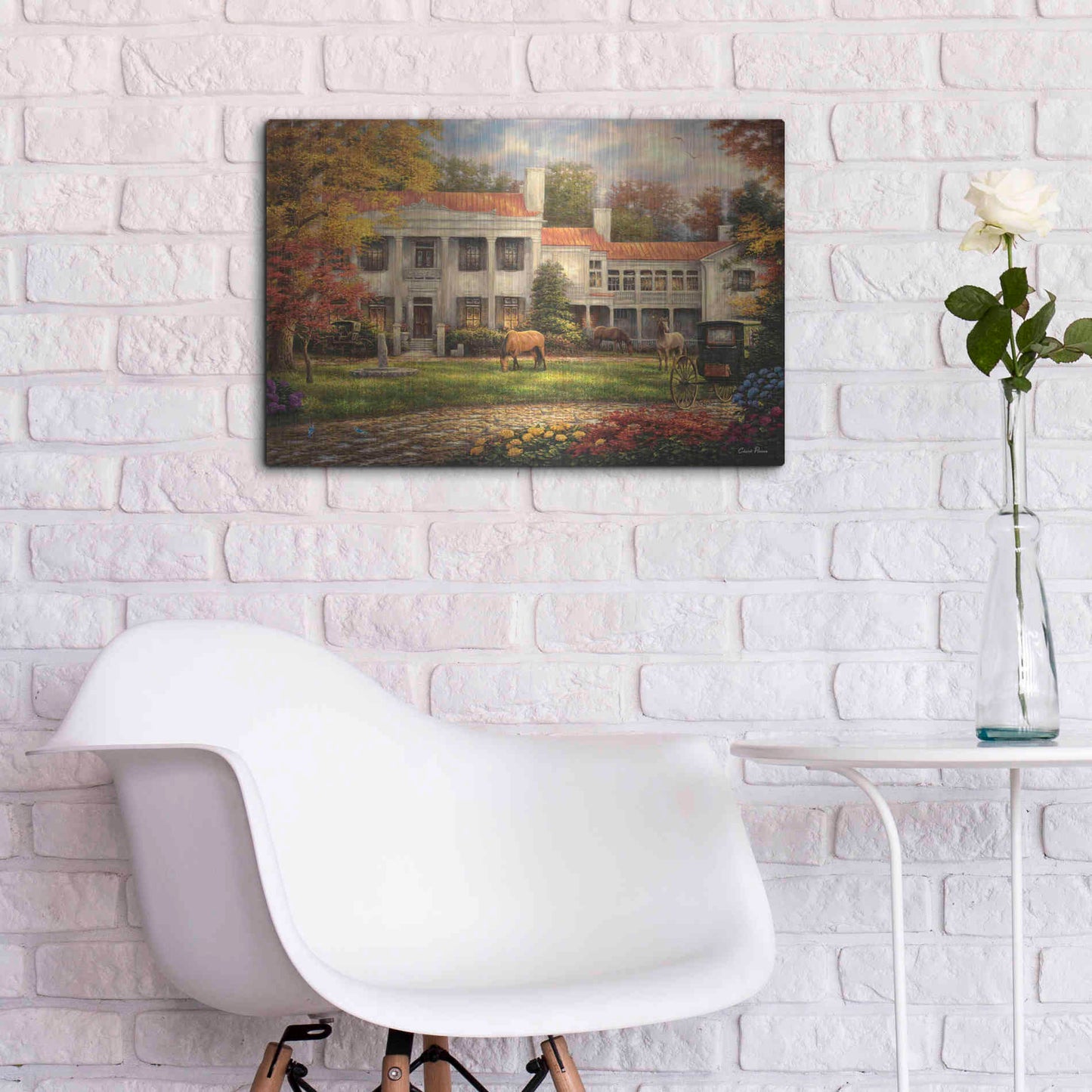 Luxe Metal Art 'Autumn Afternoon at Belle Meade' by Chuck Pinson, Metal Wall Art,24x16