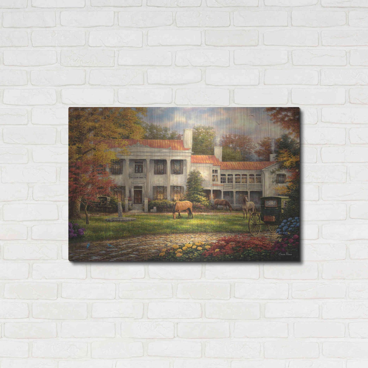 Luxe Metal Art 'Autumn Afternoon at Belle Meade' by Chuck Pinson, Metal Wall Art,36x24