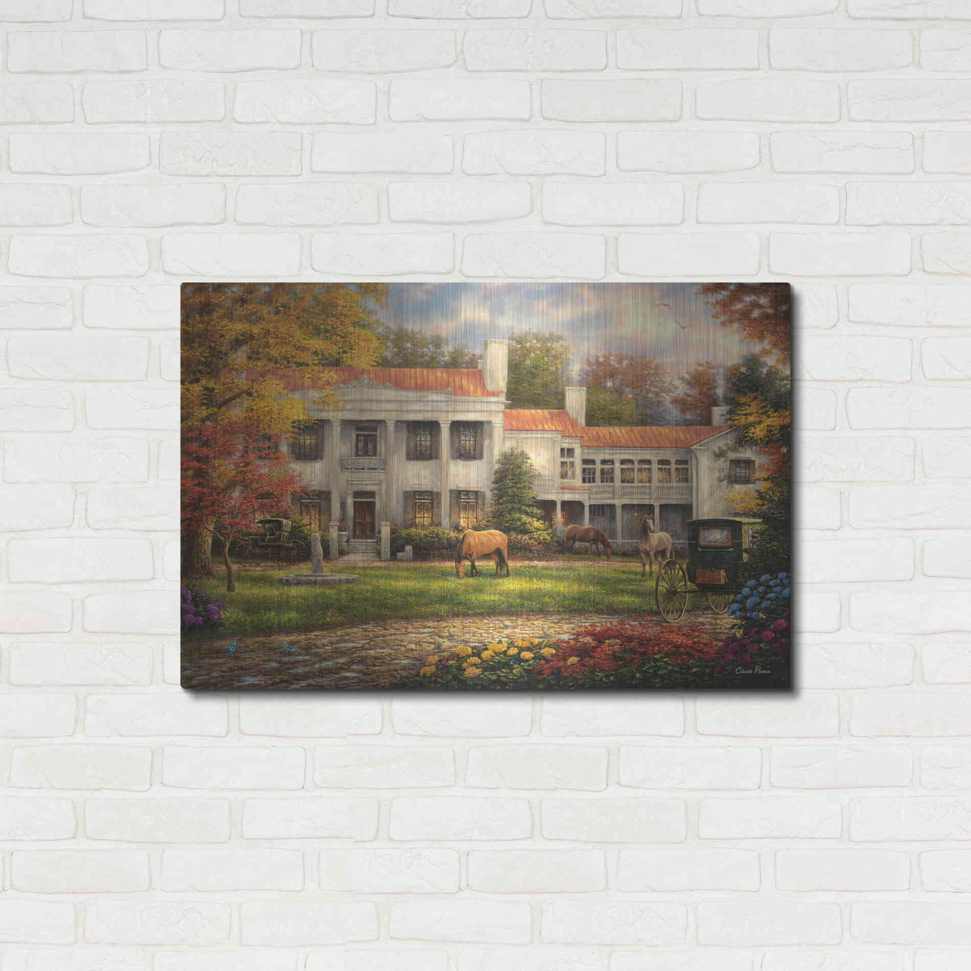 Luxe Metal Art 'Autumn Afternoon at Belle Meade' by Chuck Pinson, Metal Wall Art,36x24
