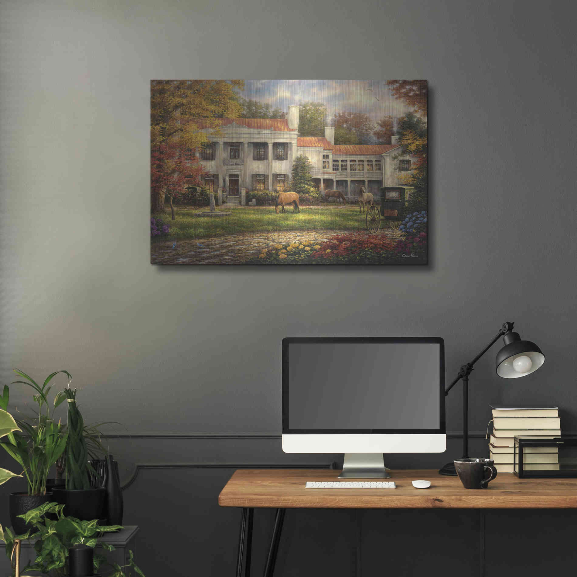 Luxe Metal Art 'Autumn Afternoon at Belle Meade' by Chuck Pinson, Metal Wall Art,36x24