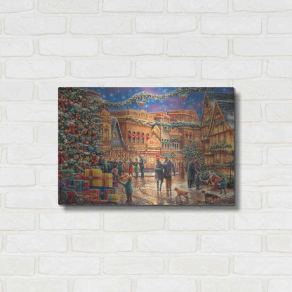 Luxe Metal Art 'Christmas at Town Square' by Chuck Pinson, Metal Wall Art,24x16