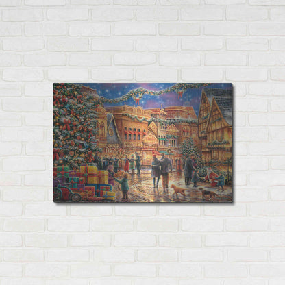 Luxe Metal Art 'Christmas at Town Square' by Chuck Pinson, Metal Wall Art,36x24