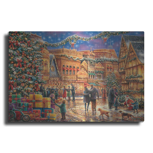 Luxe Metal Art 'Christmas at Town Square' by Chuck Pinson, Metal Wall Art