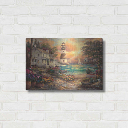 Luxe Metal Art 'Cottage' by the Sea' by Chuck Pinson, Metal Wall Art,24x16