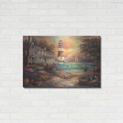 Luxe Metal Art 'Cottage' by the Sea' by Chuck Pinson, Metal Wall Art,36x24