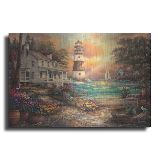 Luxe Metal Art 'Cottage' by the Sea' by Chuck Pinson, Metal Wall Art