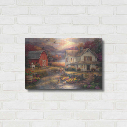 Luxe Metal Art 'Relaxing on the Farm' by Chuck Pinson, Metal Wall Art,24x16