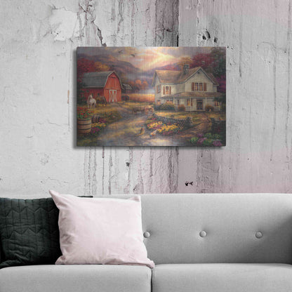 Luxe Metal Art 'Relaxing on the Farm' by Chuck Pinson, Metal Wall Art,36x24
