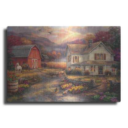 Luxe Metal Art 'Relaxing on the Farm' by Chuck Pinson, Metal Wall Art