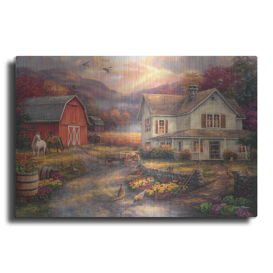 Luxe Metal Art 'Relaxing on the Farm' by Chuck Pinson, Metal Wall Art