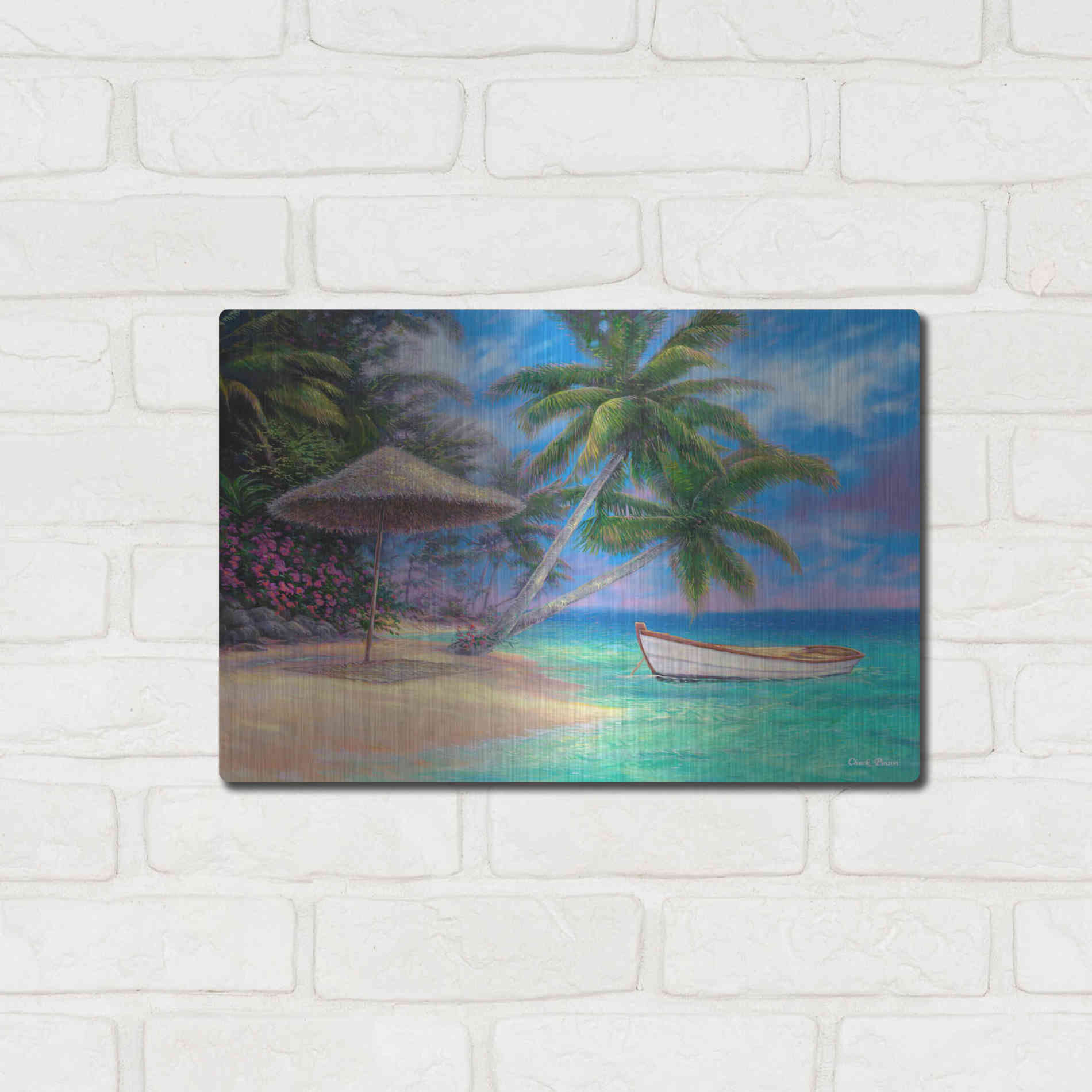 Luxe Metal Art 'Drift Away' by Chuck Pinson, Metal Wall Art,16x12