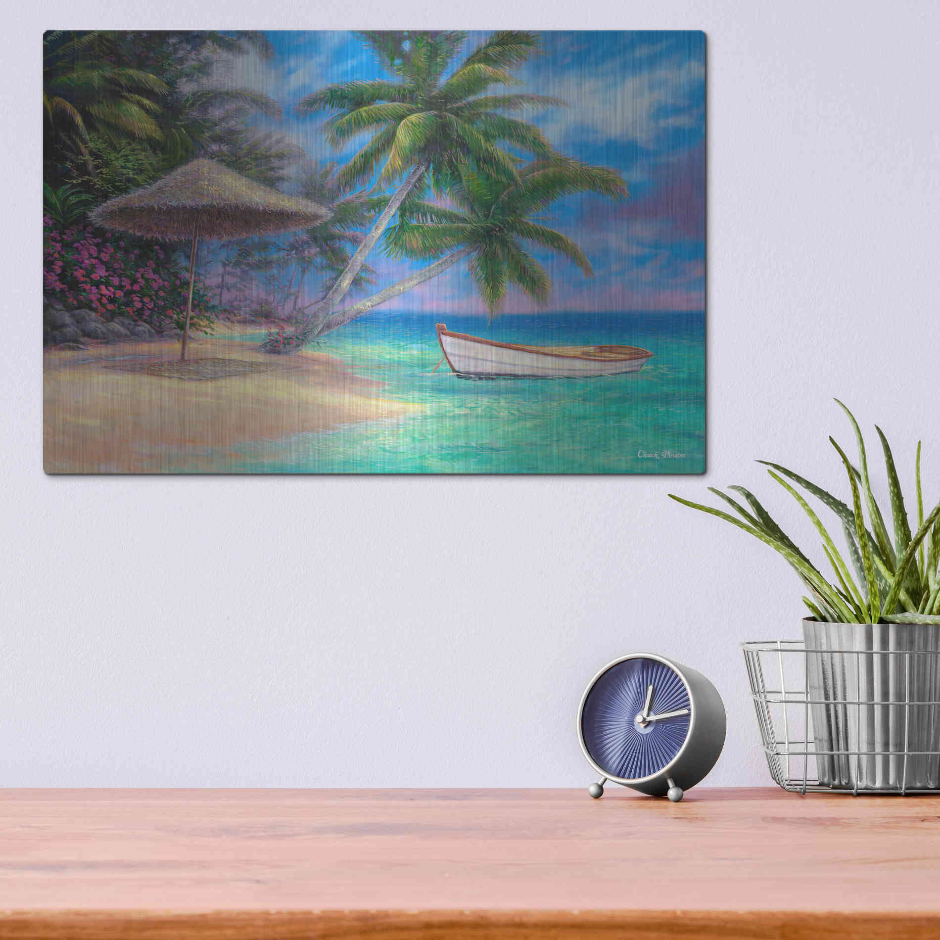 Luxe Metal Art 'Drift Away' by Chuck Pinson, Metal Wall Art,16x12