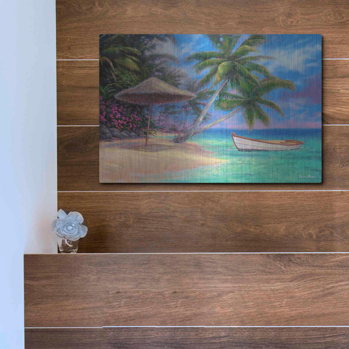 Luxe Metal Art 'Drift Away' by Chuck Pinson, Metal Wall Art,16x12