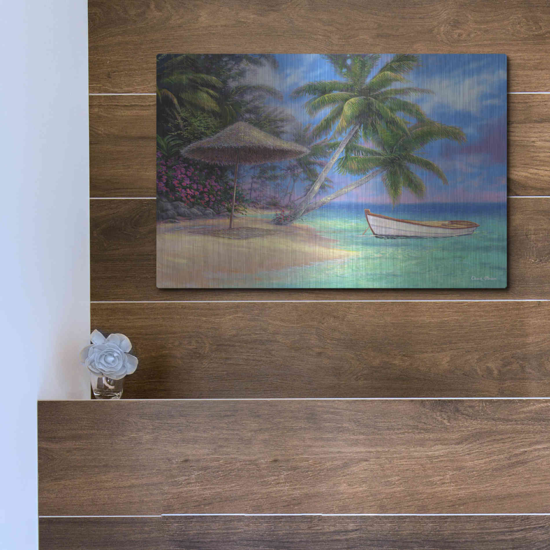 Luxe Metal Art 'Drift Away' by Chuck Pinson, Metal Wall Art,16x12