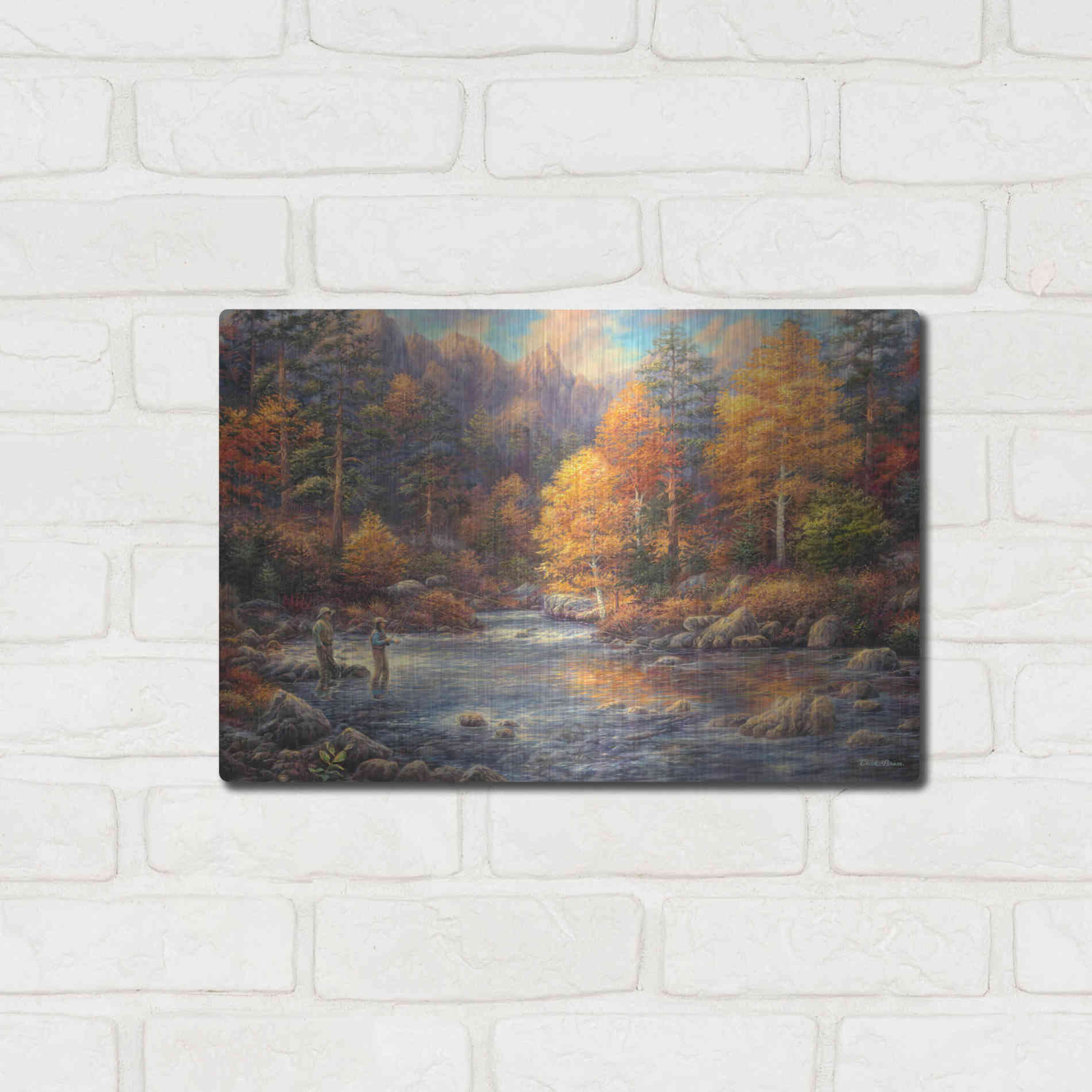 Luxe Metal Art 'Fly Fishing Legacy' by Chuck Pinson, Metal Wall Art,16x12