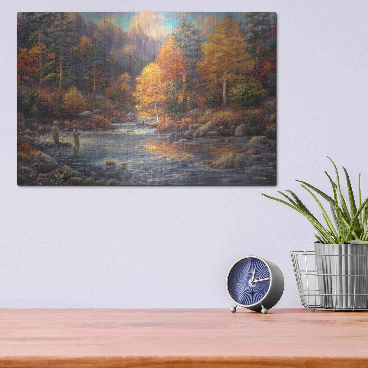 Luxe Metal Art 'Fly Fishing Legacy' by Chuck Pinson, Metal Wall Art,16x12