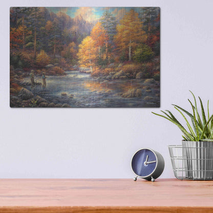 Luxe Metal Art 'Fly Fishing Legacy' by Chuck Pinson, Metal Wall Art,16x12