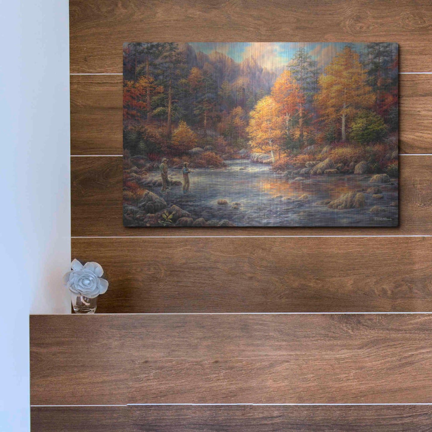 Luxe Metal Art 'Fly Fishing Legacy' by Chuck Pinson, Metal Wall Art,16x12