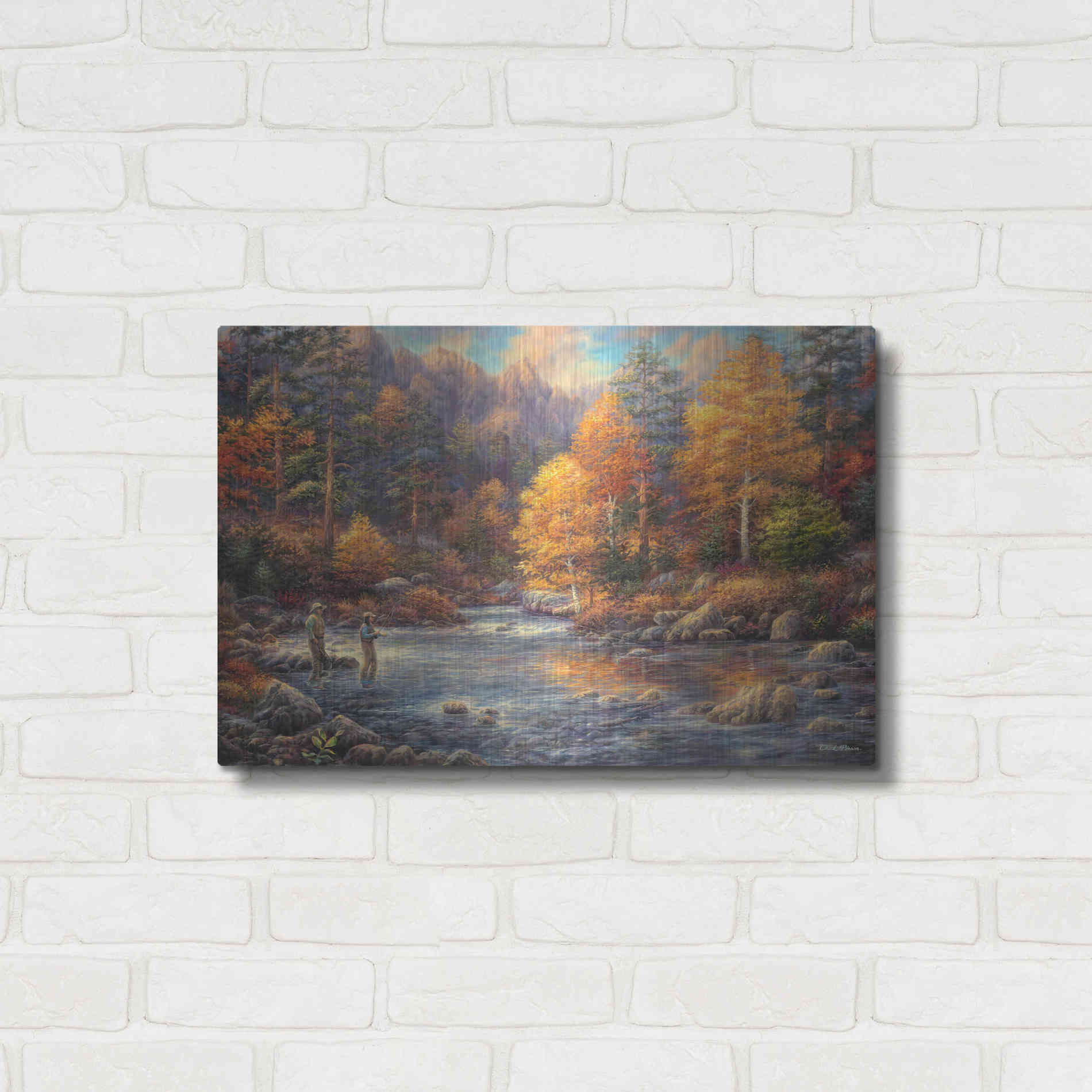 Luxe Metal Art 'Fly Fishing Legacy' by Chuck Pinson, Metal Wall Art,24x16