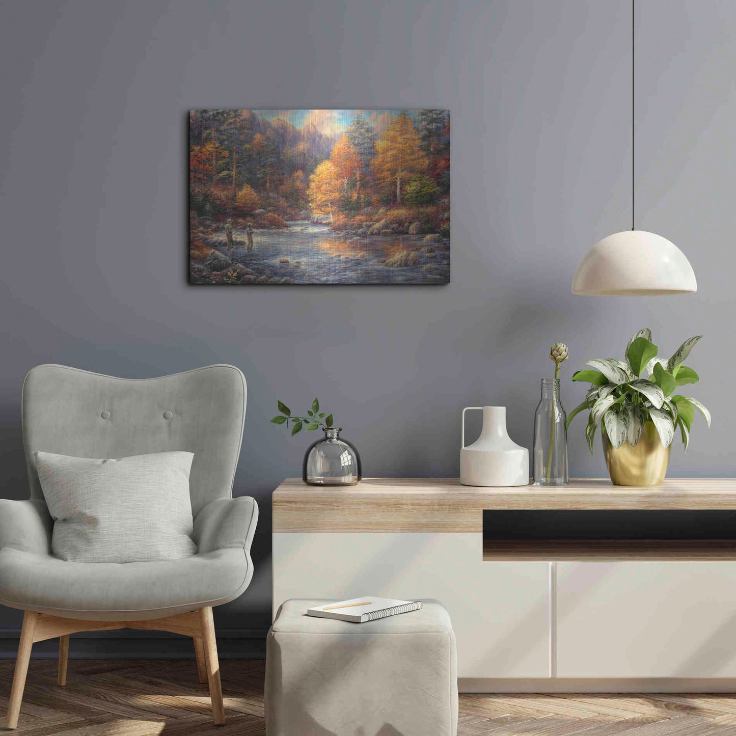 Luxe Metal Art 'Fly Fishing Legacy' by Chuck Pinson, Metal Wall Art,24x16