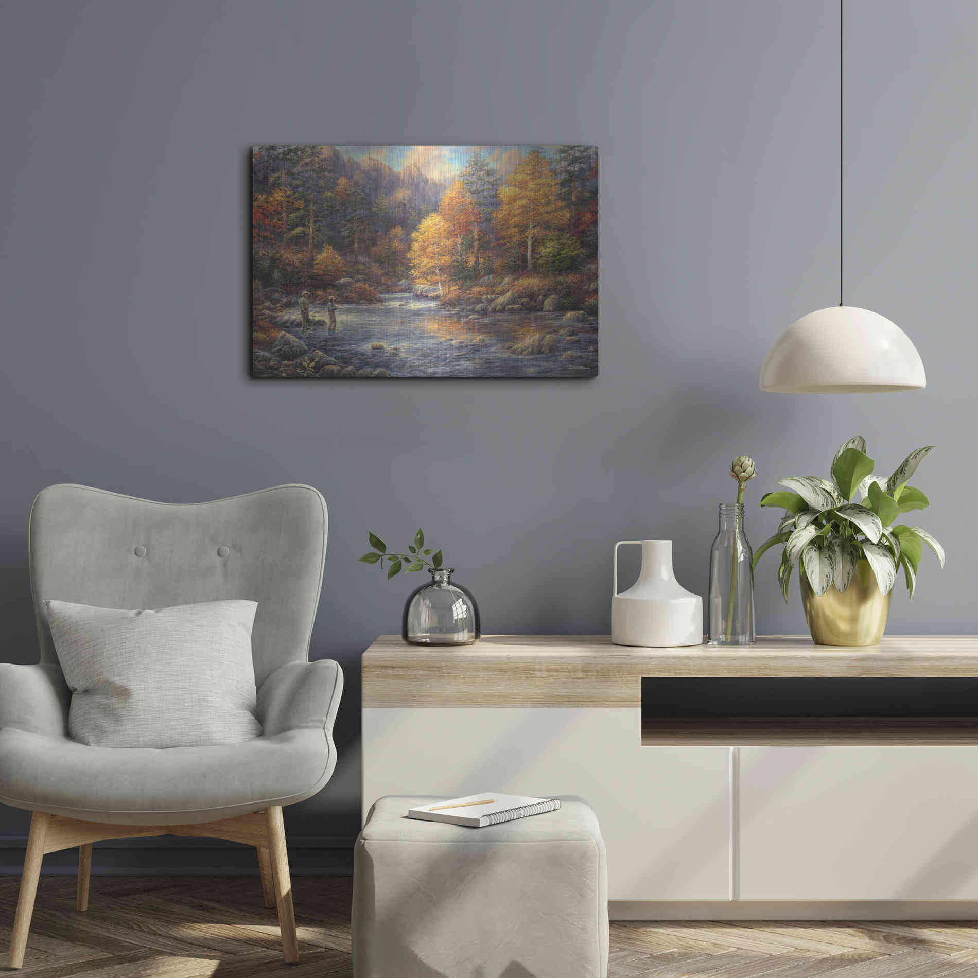Luxe Metal Art 'Fly Fishing Legacy' by Chuck Pinson, Metal Wall Art,24x16