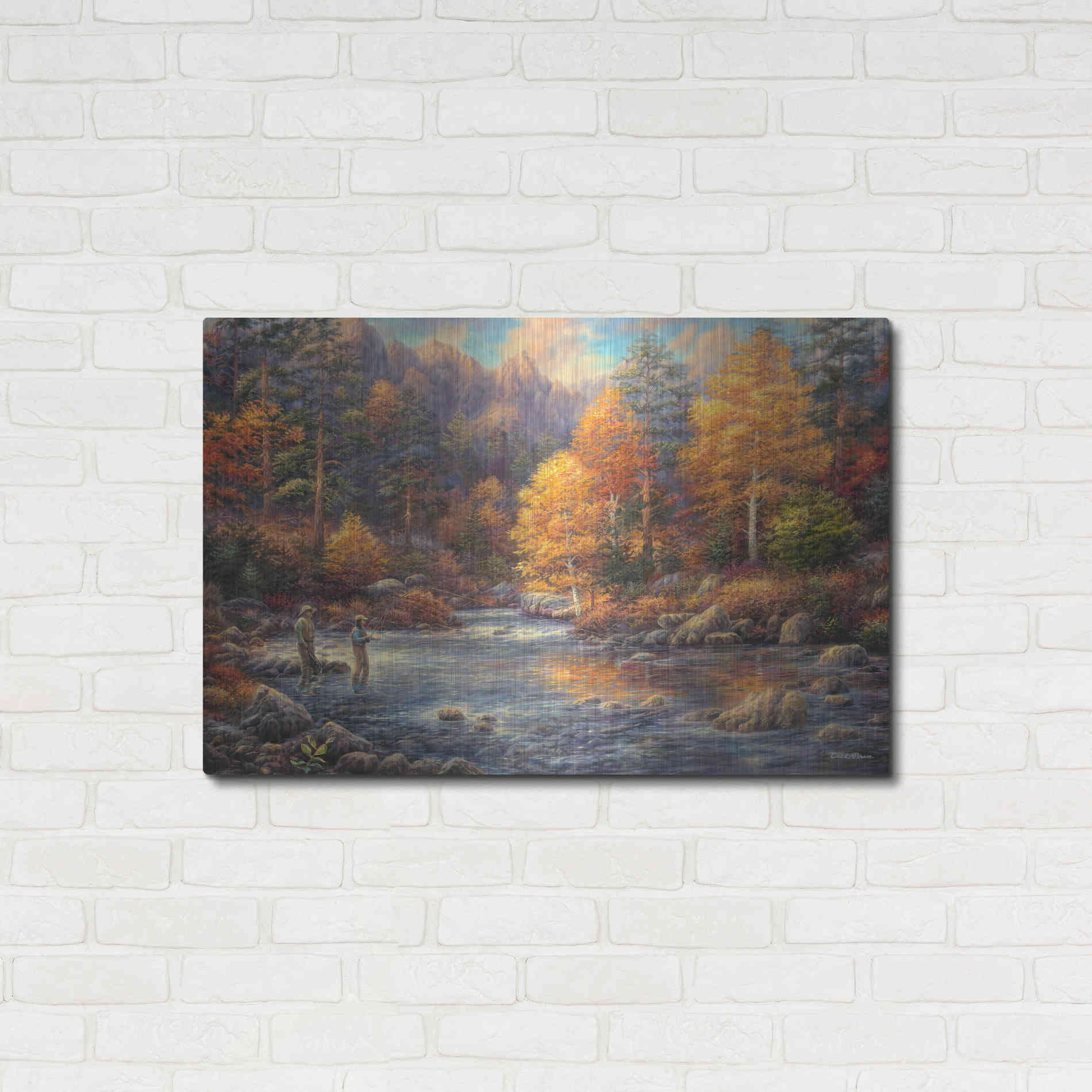 Luxe Metal Art 'Fly Fishing Legacy' by Chuck Pinson, Metal Wall Art,36x24