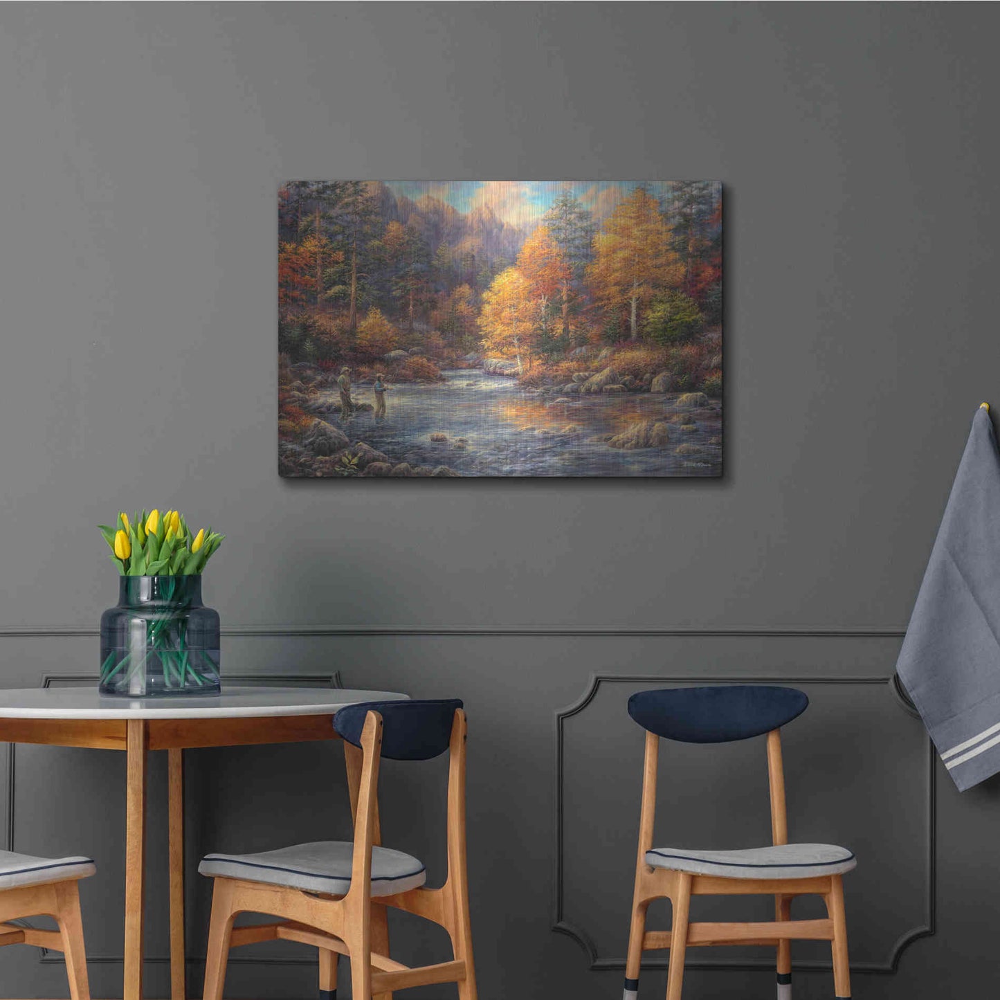Luxe Metal Art 'Fly Fishing Legacy' by Chuck Pinson, Metal Wall Art,36x24