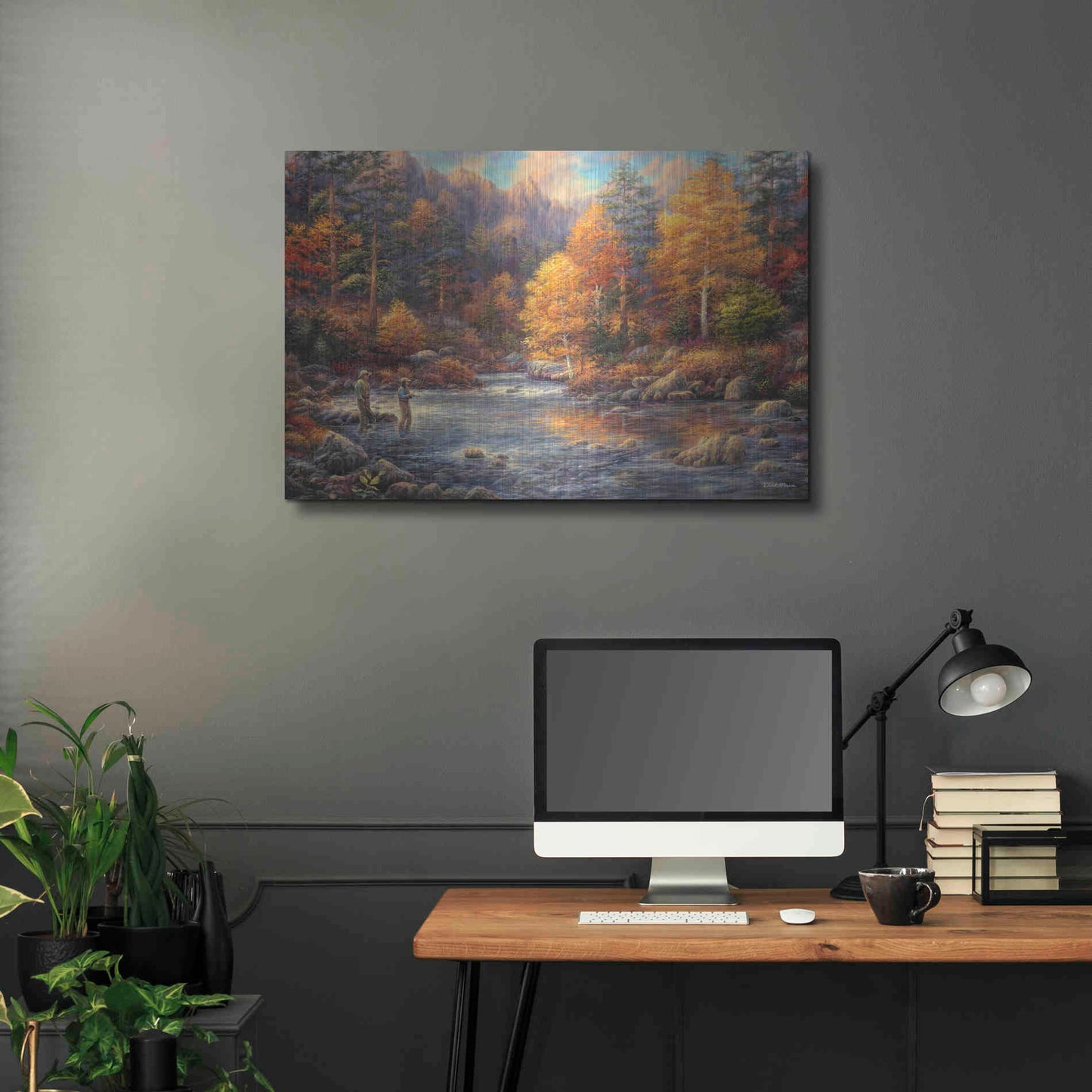 Luxe Metal Art 'Fly Fishing Legacy' by Chuck Pinson, Metal Wall Art,36x24