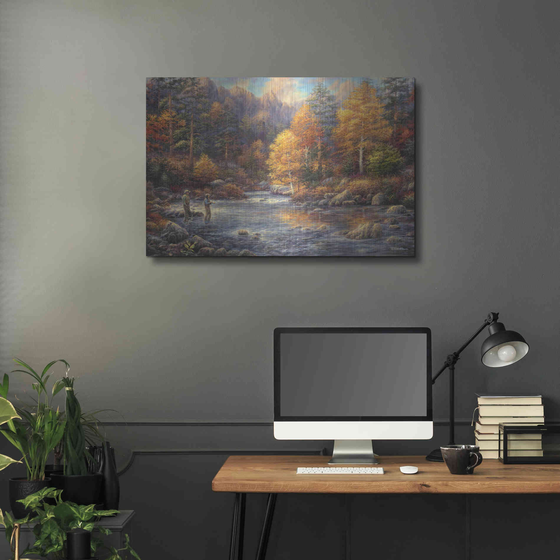 Luxe Metal Art 'Fly Fishing Legacy' by Chuck Pinson, Metal Wall Art,36x24