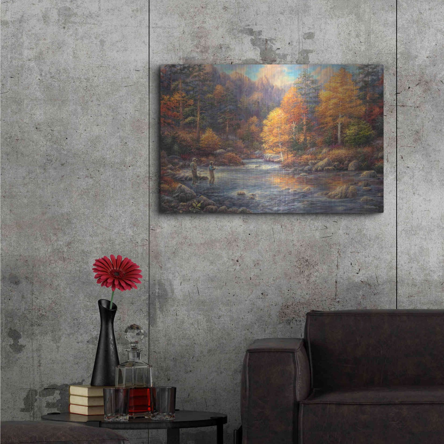 Luxe Metal Art 'Fly Fishing Legacy' by Chuck Pinson, Metal Wall Art,36x24